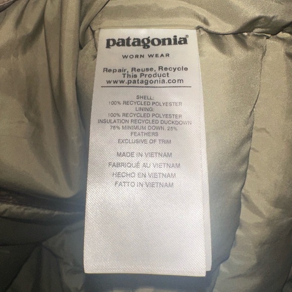 Patagonia Hi Loft Down Hoody Puffer Hooded Jacket RARE Camo Men's Size Small